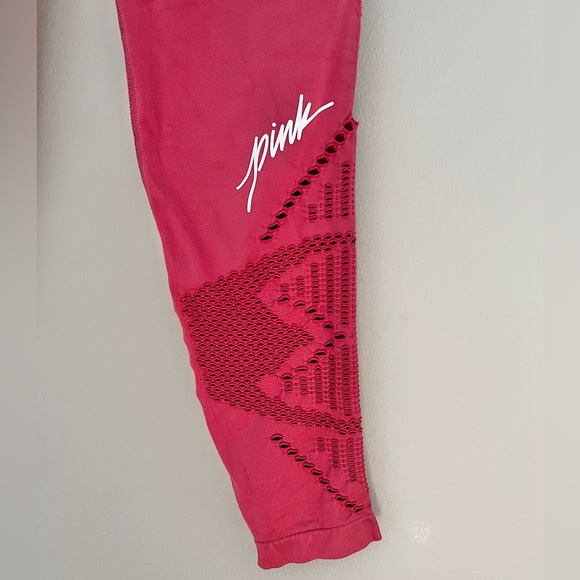 Pink Victoria’s Secret Cool&Comfy High Waist Ankle Tights Leggings  Size Small - Picture 3 of 5